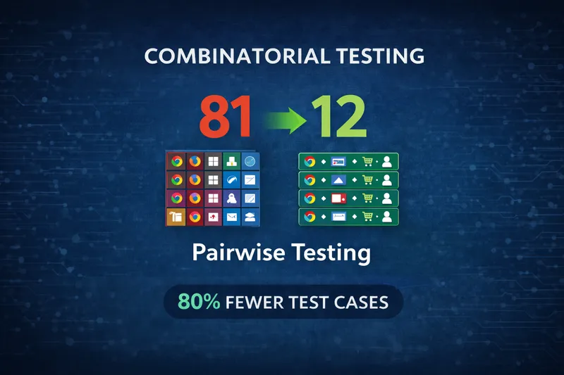 Exhaustive Testing vs Pairwise Testing - 81 tests reduced to 12 with same interaction coverage